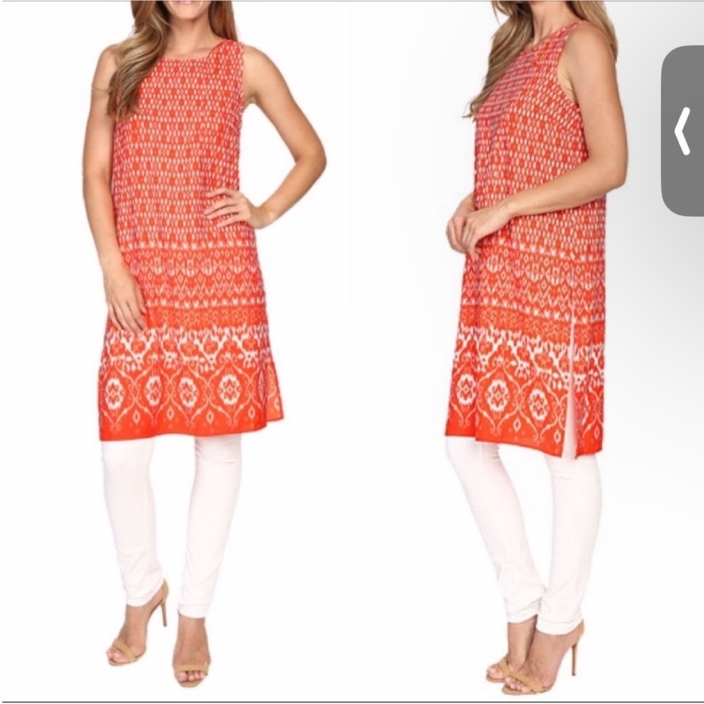 Vince Camuto Diamond Print Sleeveless Tunic Dress.